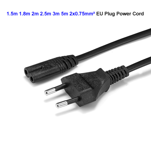 2pcs TV Power Cable 6ft 10ft 5m EU AC Cable CEE 7/16 IEC C7 Power Cord Cable For Radio Speaker TCL LG Apple LCD TV Xbox One S X ► Photo 1/6