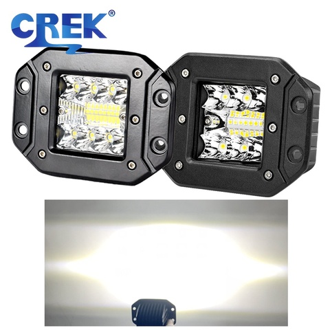 CREK 5 inch 39W 48W Flush Mount LED Light Pods Offroad LED Driving Light ATV LED Light For Jeep 4x4 4WD SUV ATV Motorcycle ► Photo 1/6