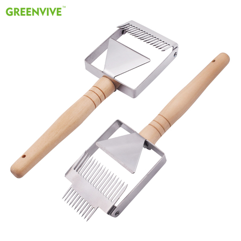 Double-ended fork stainless steel Honey comb Uncapping Fork Honey Scraper Wooden Handle Beekeeping Tool ► Photo 1/6