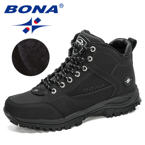 BONA 2022 New Arrival Winter Ankle Boots Men Leather Casual Shoes Outdoor Camping Work Tooling Man Boots Snow Shoes Masculino ► Photo 1/6