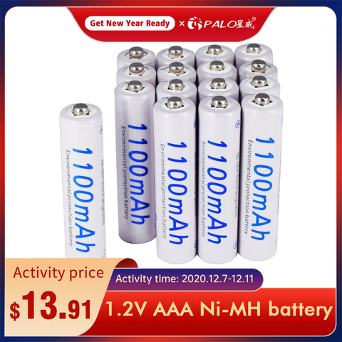 Palo 1100mAh 1.2v AAA Rechargeable Battery For LED Light Toy Placement Battery And Camera MP3 Mp4 Microphone ► Photo 1/6