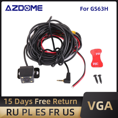 AZDOME 2.5mm Car Rear View Camera Jack Port Video Port LED Night Vision Waterproof backup camera For GS63H M06 M02 A305 dash cam ► Photo 1/4