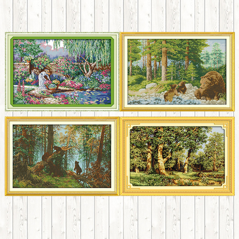 Garden Girl Chinese Cross Stitch Kits Sale 14ct 11ct Counted Print on Canvas DMC Embroidery Needlework Kits Handmade Home Decor ► Photo 1/6