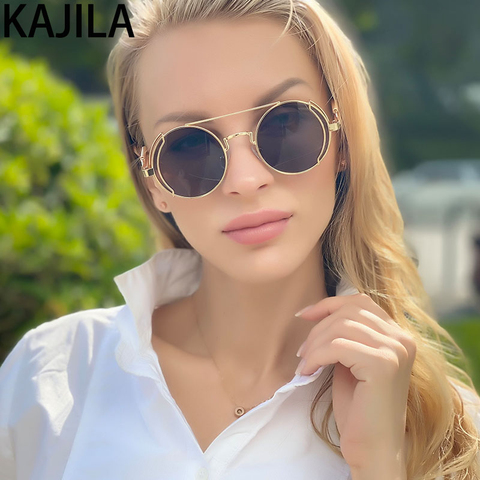 Round Steampunk Sunglasses Men 2022 Fashion Luxury Brand Retro Punk Sun Glasses For Women Shades Vintage zonnebril heren ► Photo 1/6