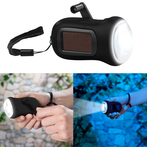 New 3 Led Hand Pressing Dynamo Crank Power Wind Up Flashlight