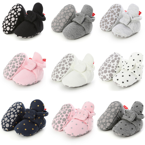 Newborn Baby Socks Shoes Boy Girl Star Toddler First Walkers Booties Cotton Comfort Soft Anti-slip Warm Infant Crib Shoes ► Photo 1/6