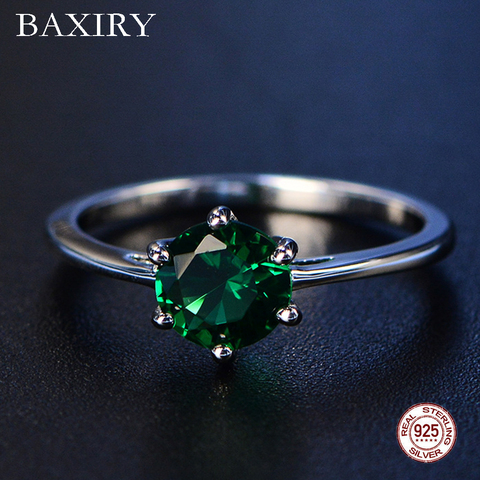 2022 Fine Trendy Engagement Emerald Ring Silver 925 Jewelry Amethyst Gemstone Ring Silver Cocktaill Blue Sapphire Ring For Women ► Photo 1/6