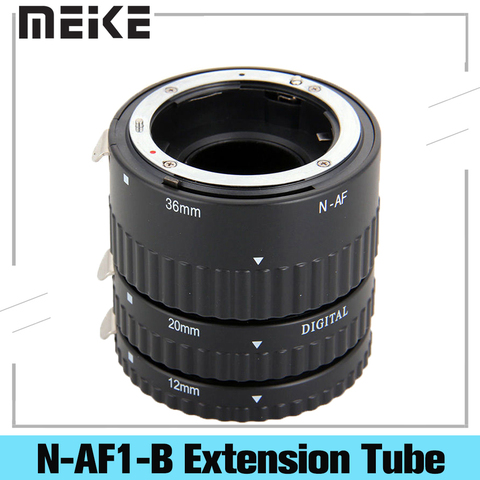 Meike N-AF1-B Auto Focus Macro Extension Tube Set 12 20 36mm Adapter Ring For Nikon D3100 D5000 All DSLR AF AF-S DX Camera Lens ► Photo 1/6