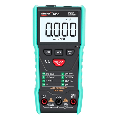 Winapex 108D Digital Multimeter Auto True RMS 5999 Mearuring AC/DC Voltage Current Ohm NCV Capacitance Meter Backlit Flashlight ► Photo 1/6