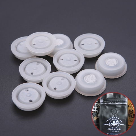 10pcs One-way Degassing PE Valve With Filter Exhaust Ventilation Vent Coffee Bag ► Photo 1/6