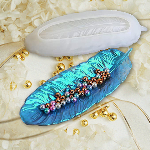 Feather Shape Silicone Mold Cake Mould For Epoxy Resin DIY Pendent Crafts