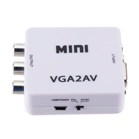 VGA to RCA Converter Adapter VGA to AV Converter 1080P HD Video VGA2AV Converter For PC Notebook TV HD ► Photo 1/5