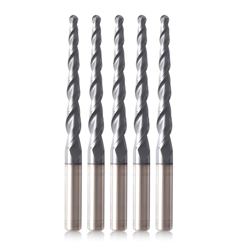 VACK Router Bits Tapered Ball Nose End Mill Tungsten Solid Carbide Cnc Taper Ball Nose End Mill Wood Metal Cutter Milling Cutter ► Photo 1/6