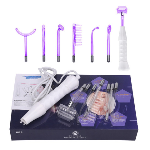 7 In 1 High Frequency Electrotherapy Electrode Purple Light Acne Wand Skin Care Spot Acne Remover Facial Spa Beauty Machine ► Photo 1/6