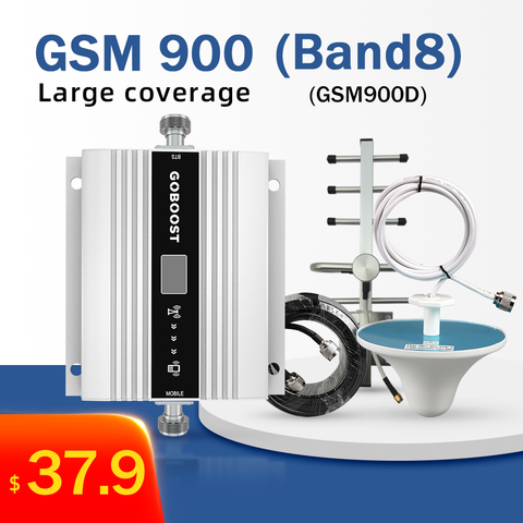 GSM 900MHz Signal Booster Band 8 Repeater Amplifier 2G 3G Cellular Amplifier Mobile Phone Signal Booster 68dB Gain LCD Display ► Photo 1/6