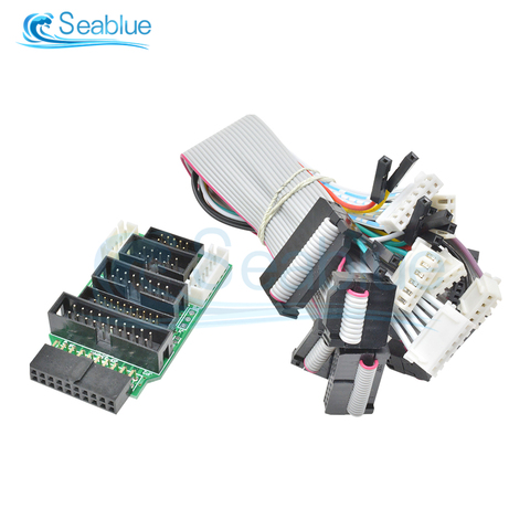 1 Set Emulator V8 JTAG Adapter Converter For J-Link With 8PCS 4 Pin 6 Pin 10 Pin 20 Pin Grey Flat Ribbon Data Cable Dupont Wire ► Photo 1/6