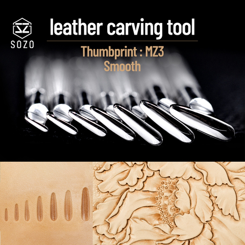 SOZO MZ3 Leather Work Stamping Tool Thumbprint Smooth In Sheridan Saddle Making Carving Stamps 304 Stainless Steel ► Photo 1/6