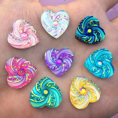 20mm Heart Rhinestones accessories flower 3d resin DIY handmade Holiday decoration crafts 20pcs/lot -B93 ► Photo 1/6