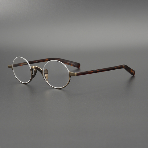 Zerosun Small Round Reading Glasses Men 0.5 1.75 1.25 2.0 2.5 2.75 Titanium Diopter Male High Quality Ultra-light Vintage Janpan ► Photo 1/5