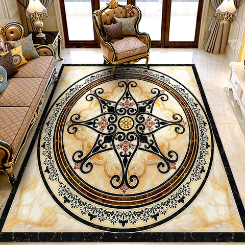 Custom Photo Wallpaper Marble Flower Pattern Floor Decor Stickers Entrance Living Room Bedroom 3D Flooring Mural PVC Wallpaper ► Photo 1/6