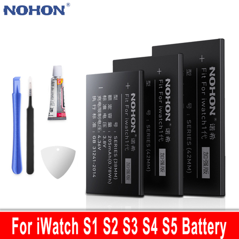 NOHON A1578 A1579 A1760 A1848 A1847 A2058 Battery For Apple Watch Series 1 2 3 4 5 38mm 44mm S1 S2 S3 S4 S5 Bateria Free Tools ► Photo 1/6