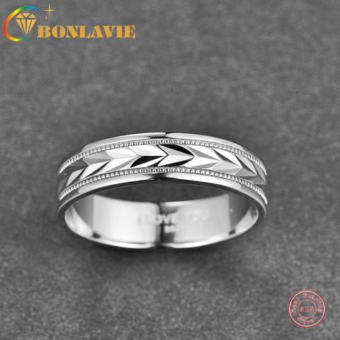BONLAVIE 928 Pure Silver Ring 6mm Men Ring Polished Ring Wedding Jewelry Accessories Gifts Wholesale ► Photo 1/5