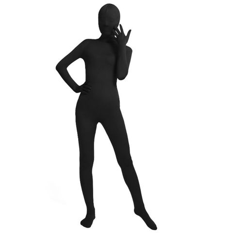 Mens Women Unisex Full Body Tights Suit Spandex Stretchy Black Cosplay Costume Disappearing Man Bodysuit for Halloween Party ► Photo 1/6