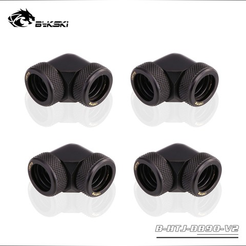 4pcs/lots BYKSKI 90 Degree Fitting use for OD14mm Hard Tube to Hand Compression Copper Fitting Double OD14mm Interface ► Photo 1/6