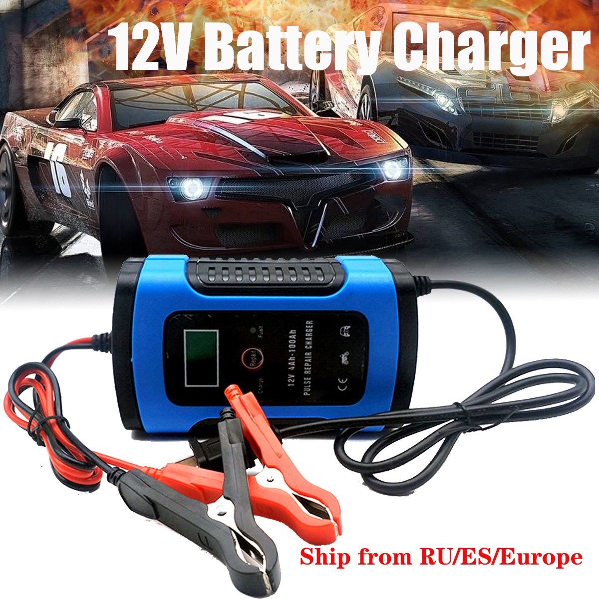 12V 6A Auto Fast Lead-Acid GEL LED Battery Charger Maintainer Car Motorcycle AGM
