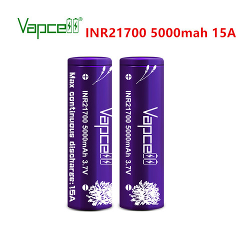 Vapcell Original INR21700 5000mAh 15A battery rewrap tesla 21700 rechargeable li-ion batteries for flashlight power tools toys ► Photo 1/6