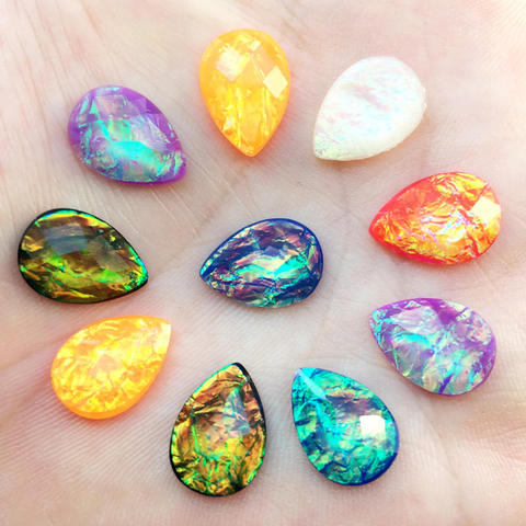Flatback Crystal Rhinestones Stick on Scrapbooking Glitter Stones DIY Jewelry accessories 30pcs/lot 10*14mm -B94 ► Photo 1/6