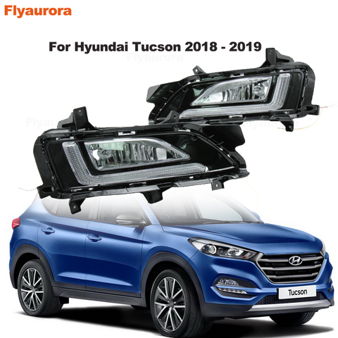 2pc LED Day time Running Lights Lamp Fog light For Hyundai Ix35 2010 2011 2012 2013 2014 2015-2022 Tucson Fuel Cell 2010-16-2022 ► Photo 1/6