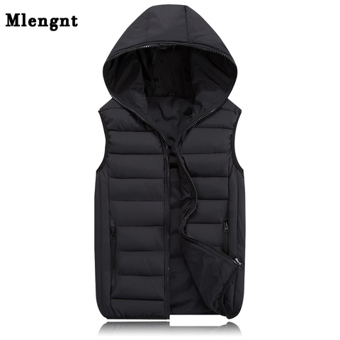2022 New Spring Autumn Sleeveless Jacket for Men Fashion Warm Hooded Male Winter Vest Light Plus Size Mens Work Vests Waistcoat ► Photo 1/6
