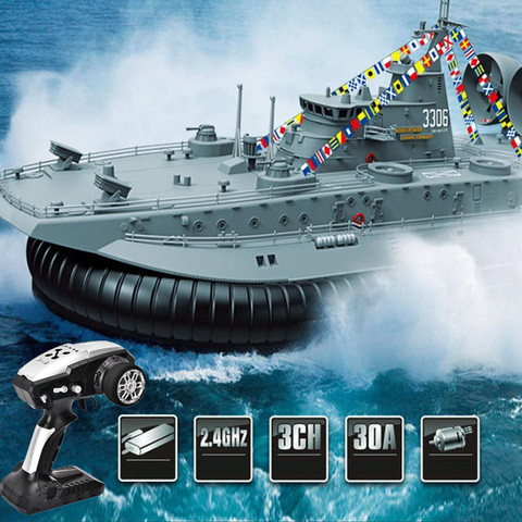 Brushless Motor Large Hovercraft Landing Boat RC Boat 30A Brushless ESC 2.4G Amphibious Remote Control Boats Ship Hovercraft toy ► Photo 1/6