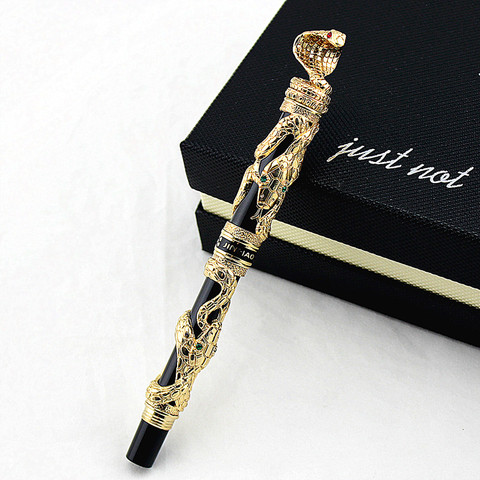 High Quality Jinhao Metal Snake Fountain Pen Luxury Calligraphy Ink pen Iraurita Cobra 3D Pattern Gift 0.5 Nib Office Supplies ► Photo 1/3