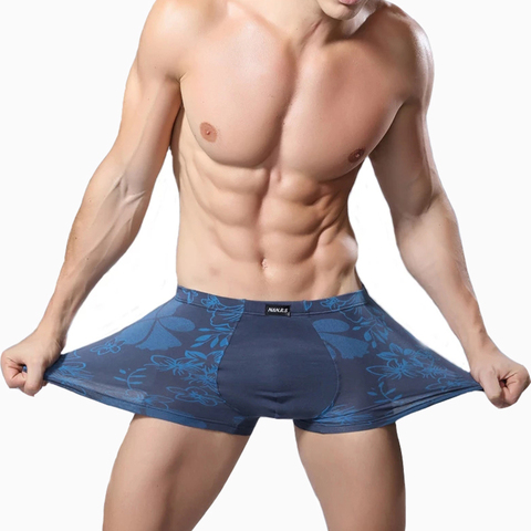 Soft breathable Bamboo fiber Men Underwear U Sexy Men's Boxers Shorts printed Mid-waist man pants  Plus Size Underpants ► Photo 1/6
