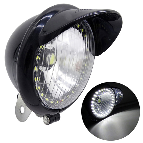 Motorcycle Head light Angel Eye Lamp Black LED Spot Fog Passing Driving Lamp Angel Eye Fit For Harley Honda Kawasaki ► Photo 1/6