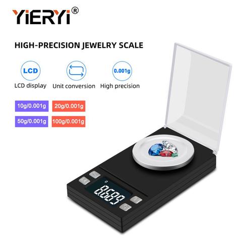 yieryi 100g/50g/20g/10g Electronic Scales 0.001 LCD Digital Scale Jewelry Medicinal Herbs Portable Lab Weight Milligram Scale ► Photo 1/6