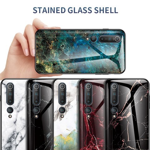 Marble Tempered Glass Phone Case For Xiaomi Mi 10 Note10 Pro A3 Lite Cover For XiaoMi 9 Lite 9T Pro 8 SE A2 A1 F1 Anti-fall Case ► Photo 1/6