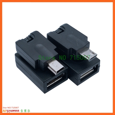 Mini & Micro USB TO USB 2 0 Female 180 X360 Flexible Angled 360 degree Rotating to Mini USB otg Adapter Cable ► Photo 1/6