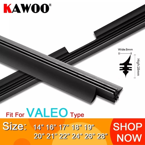 KAWOO Car Vehicle Insert Natural Rubber strips For Valeo Type Beam Wiper Blade (Refill) 14