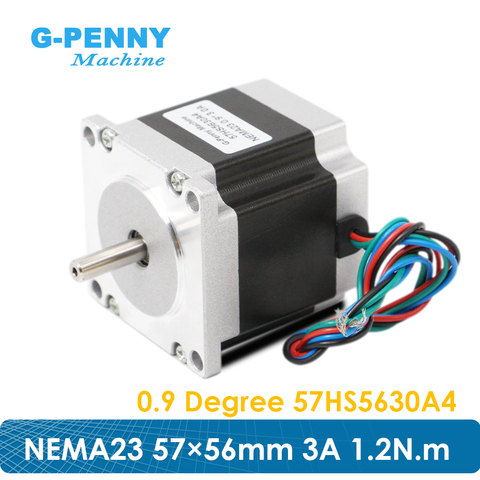 CNC Nema23 Stepper motor 57x56mm 0.9 Degree 3A 1.2N.m Stepping Motor 180Oz-in for CNC engraving milling machine 3D printer ► Photo 1/6