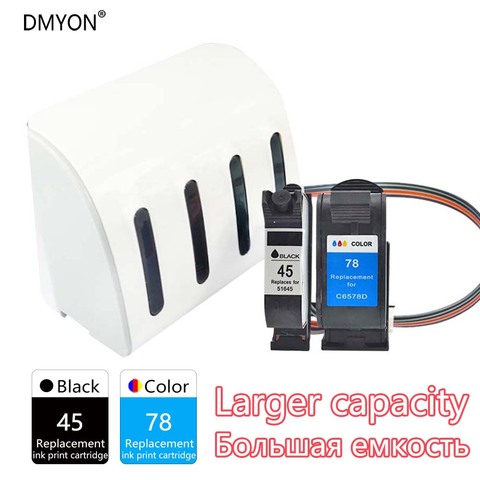 DMYON 45 78 CISS Bulk Ink Compatible for HP 45 78 Deskjet 1100 1115 1215 1220c 3820 3822 6122 6127 930c 932c 940c 950c Printer ► Photo 1/6