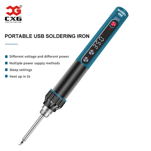 CXG 968 Mini Portable Soldering Iron Intelligent Adjustable Constant Temperature Sleep Function LED Display Portable Weld Tool ► Photo 1/6