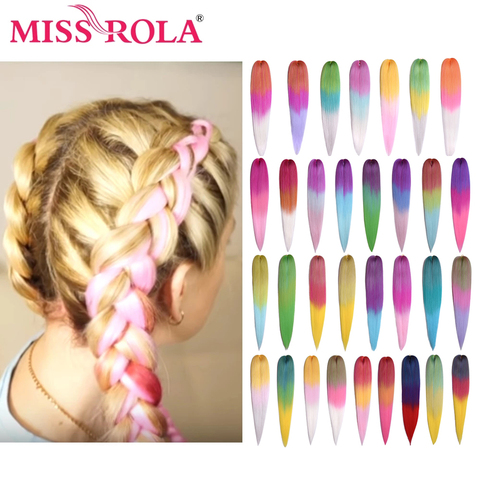 Miss Rola Kanekalon Hair Synthetic Jumbo Braid Yaki Straight Hair Extension Crochet Twist Braid 100 Grams 24 Inches Bulk Buy ► Photo 1/6