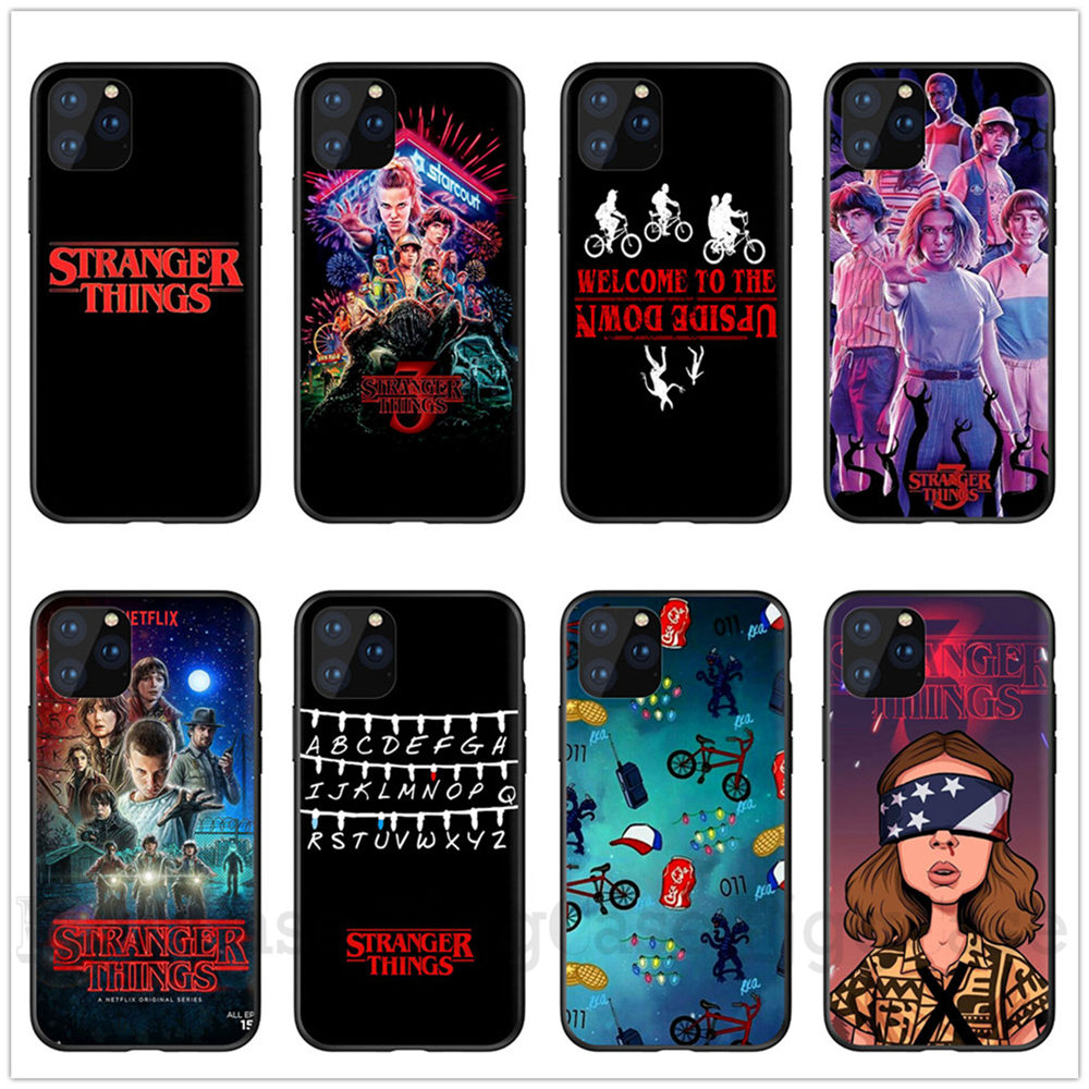 stranger things season 3 phone case for iPhone X XR XS MAX 6 S 7 plus 5S for iPhone 12 Pro Max soft Silicone black - Price history