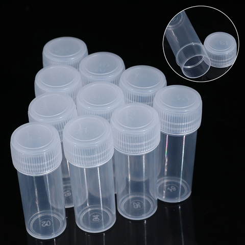 Plastic Test Tubes Vials Sample Container Powder Craft Screw Cap Bottles for Office School Chemistry Supplies10Pcs 5ml ► Photo 1/6