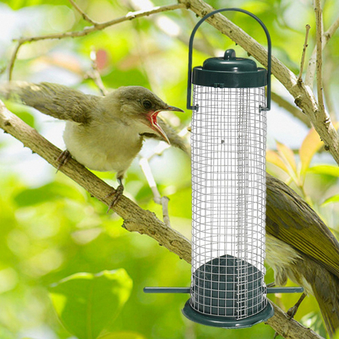 Green outdoor bird feeder plastic wild bird peanut seed nut feeder hanger bird supplies standing feeder ► Photo 1/6