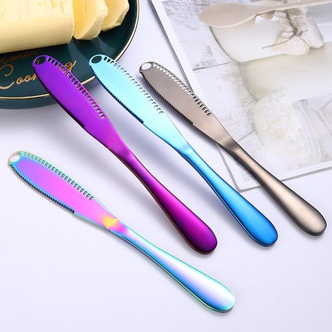 Buy Online Multifunction Stainless Steel Butter Knife With Hole Cheese Dessert Jam Knife Cutlery Tool Kitchen Toast Bread Knife Tableware Alitools