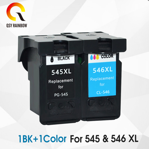 QSYRAINBOW Compatible 545XL 546 XL Cartridge Replacement for Canon PG545 PG 545 for Pixma MG3050 2550 2450 2550S 2950 MX495 ► Photo 1/5